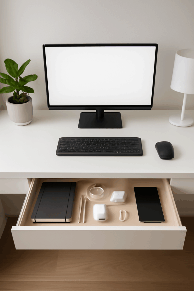 Clean modern desk setup